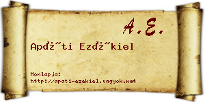 Apáti Ezékiel névjegykártya
